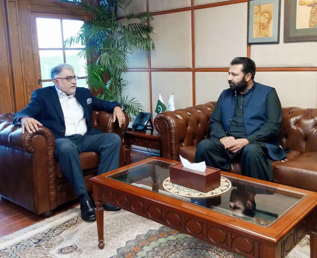 Chief Minister Gilgit-Baltistan Amjad Hussain meets NDRMF CEO Amir Khan Goraia in Islamabad to discuss climate resilience and disaster risk reduction initiatives.