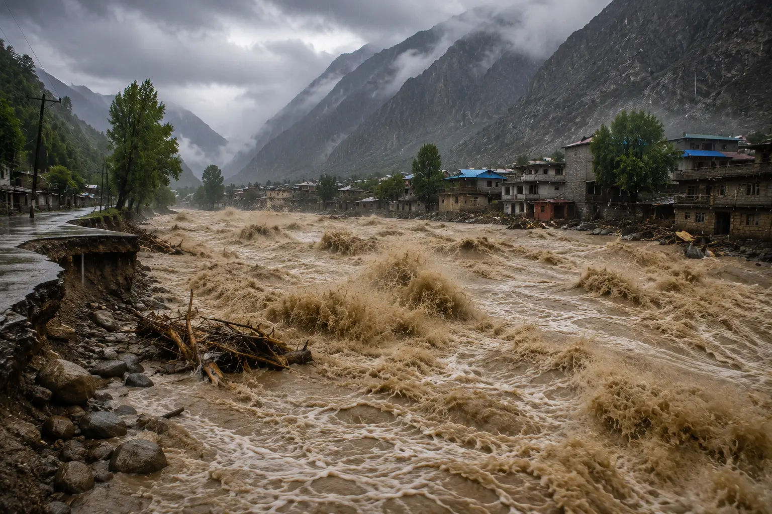 Flood Alter and Monsoon Rain Causes high Floods In GB