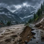 Floods and landslides damage roads in Gilgit-Baltistan after heavy monsoon rains.