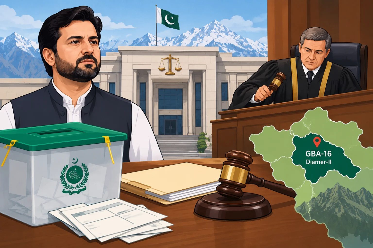 GBA-16 Diamer-II election dispute involving Imam Malik and the Appellate Court